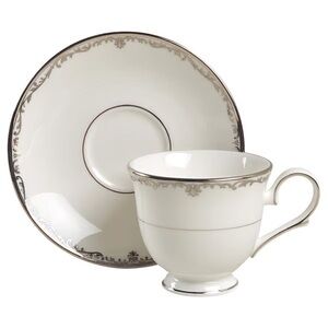 Lenox Coronet Platinum Footed Cup & Saucer Sets
